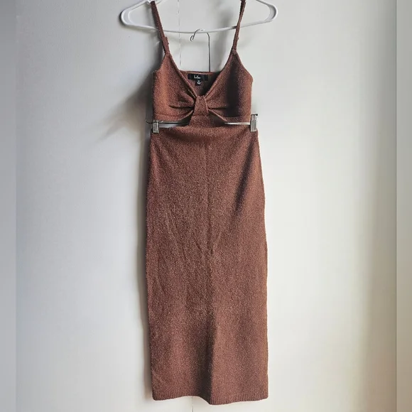 Lulus Brown Cutout Midi Sweater Dress in Women's M - Picture 3 of 16
